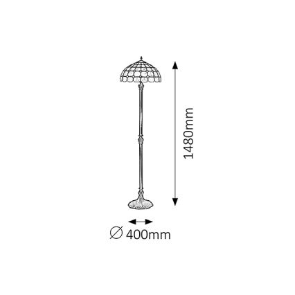 BRILAGI - Tiffany вітражна підлогова лампа DORAN 2xE27/60W/230V
