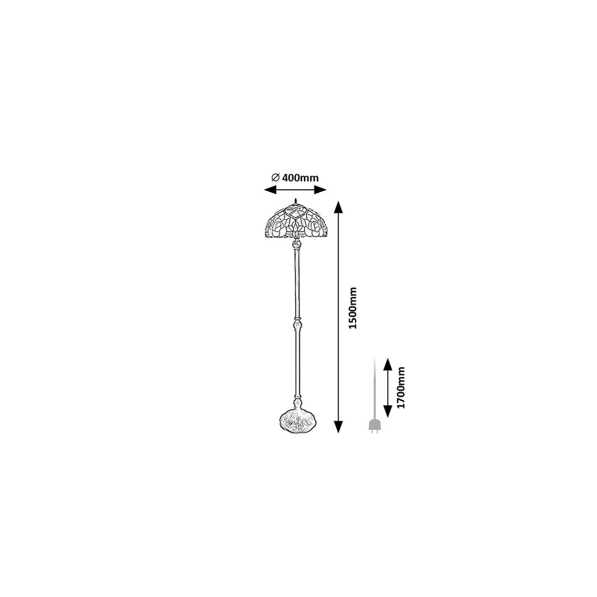 Brilagi - Tiffany вітражна підлогова лампа GARLAN 2xE27/60W/230V