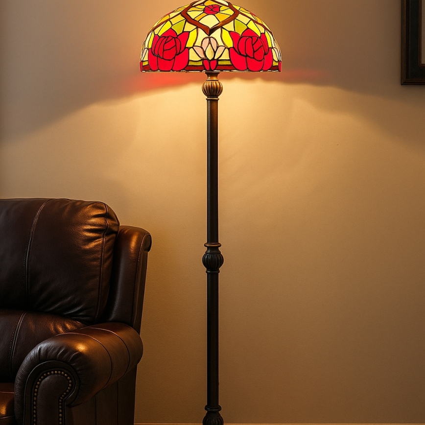 Brilagi - Tiffany вітражна підлогова лампа GARLAN 2xE27/60W/230V