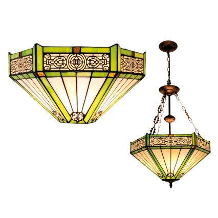 BRILAGI - Tiffany витражная люстра на цепи EMERALD 3xE27/60W/230V диам. 50 см