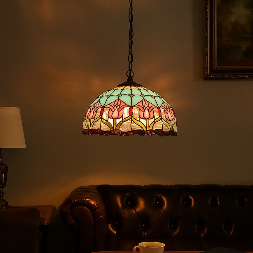 Brilagi - Tiffany витражная люстра на цепи LORAS 2xE27/60W/230V
