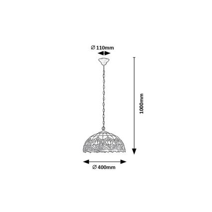 Brilagi - Tiffany витражная люстра на цепи LORAS 2xE27/60W/230V