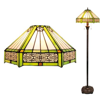 BRILAGI - Tiffany витражная напольная лампа EMERALD 2xE27/60W/230V