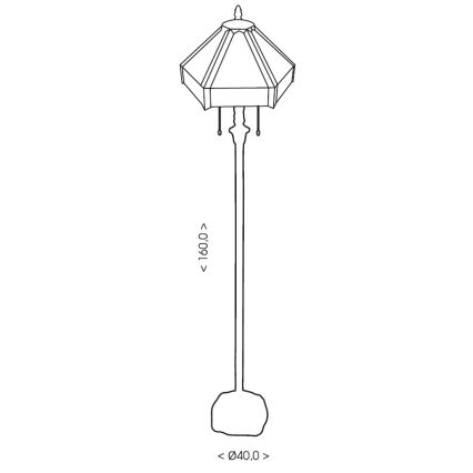 BRILAGI - Tiffany витражная напольная лампа EMERALD 2xE27/60W/230V