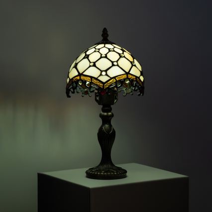 Brilagi - Tiffany витражная настольная лампа Слоновая кость 1xE27/60W/230V