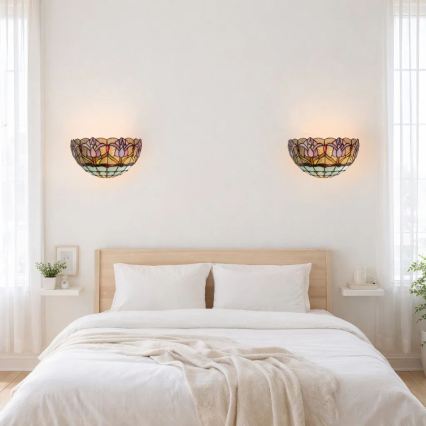 Brilagi - Tiffany вітражний настінний світильник LORAS 1xE14/40W/230V