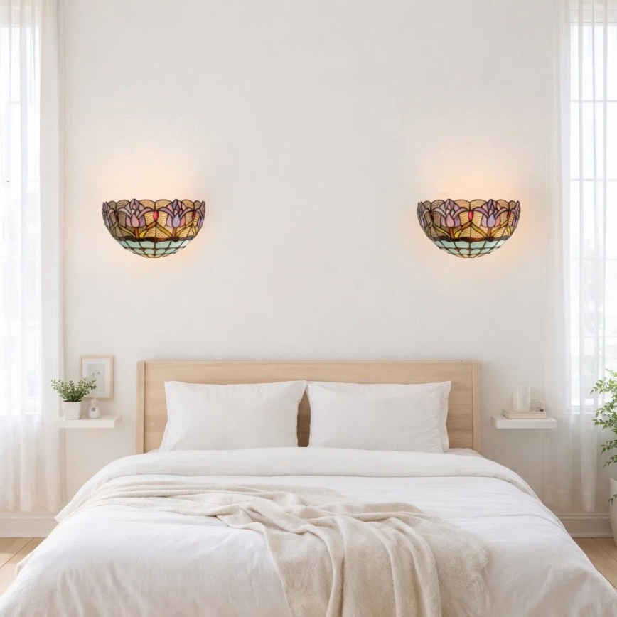 Brilagi - Tiffany вітражний настінний світильник LORAS 1xE14/40W/230V