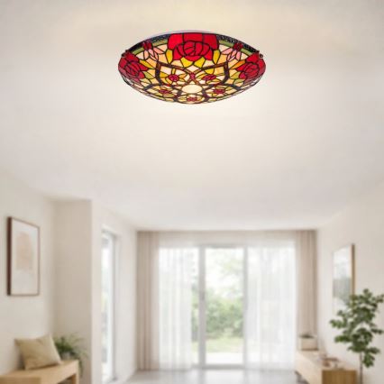 Brilagi - Tiffany вітражний стельовий світильник GARLAN 2xE27/60W/230V