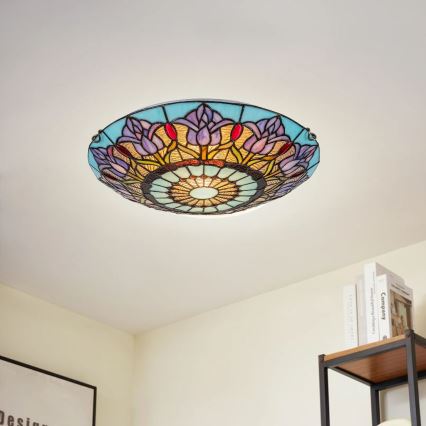 Brilagi - Tiffany вітражний стельовий світильник LORAS 2xE27/60W/230V