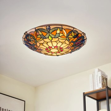 Brilagi - Tiffany вітражний стельовий світильник LUISA 2xE27/60W/230V діаметр 40 см