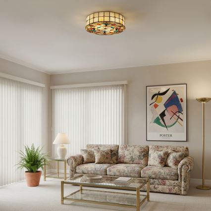 Brilagi - Tiffany вітражний стельовий світильник MIRABELLA 3xE27/60W/230V діам. 40 см