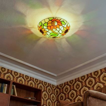 Brilagi - Tiffany вітражний стельовий світильник SUNFLOWER 2xE27/60W/230V діаметр 40 см