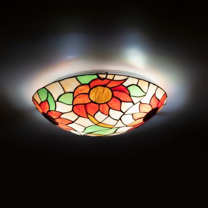 Brilagi - Tiffany вітражний стельовий світильник SUNFLOWER 2xE27/60W/230V діаметр 40 см