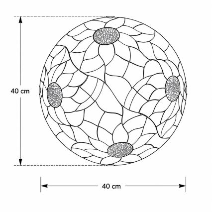 Brilagi - Tiffany вітражний стельовий світильник SUNFLOWER 2xE27/60W/230V діаметр 40 см
