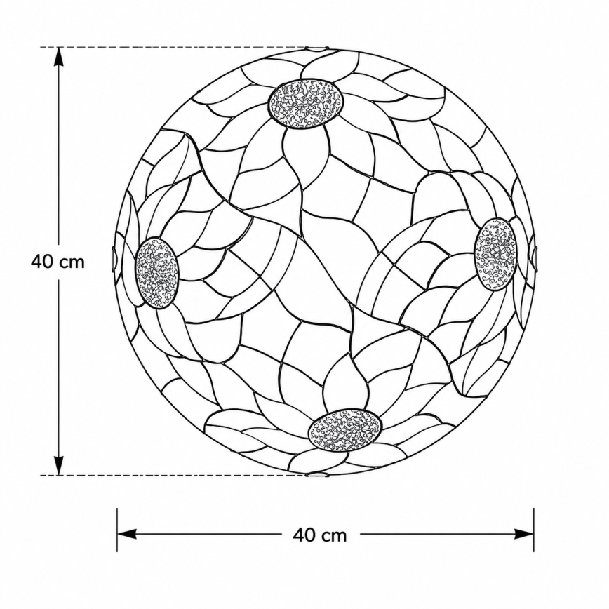 Brilagi - Tiffany вітражний стельовий світильник SUNFLOWER 2xE27/60W/230V діаметр 40 см
