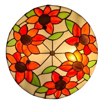 Brilagi - Tiffany вітражний стельовий світильник SUNFLOWER 3xE27/60W/230V діам. 40 см