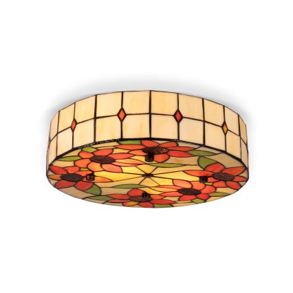 Brilagi - Tiffany вітражний стельовий світильник SUNFLOWER 3xE27/60W/230V діам. 40 см