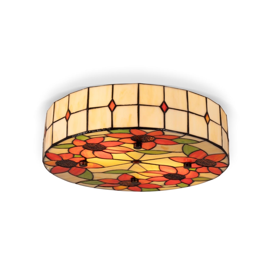 Brilagi - Tiffany вітражний стельовий світильник SUNFLOWER 3xE27/60W/230V діам. 40 см