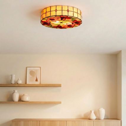 Brilagi - Tiffany вітражний стельовий світильник SUNFLOWER 3xE27/60W/230V діам. 40 см