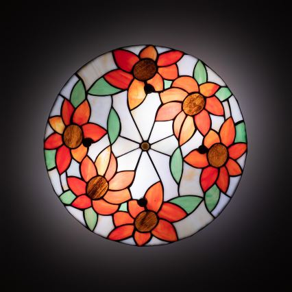 Brilagi - Tiffany вітражний стельовий світильник SUNFLOWER 3xE27/60W/230V діам. 40 см