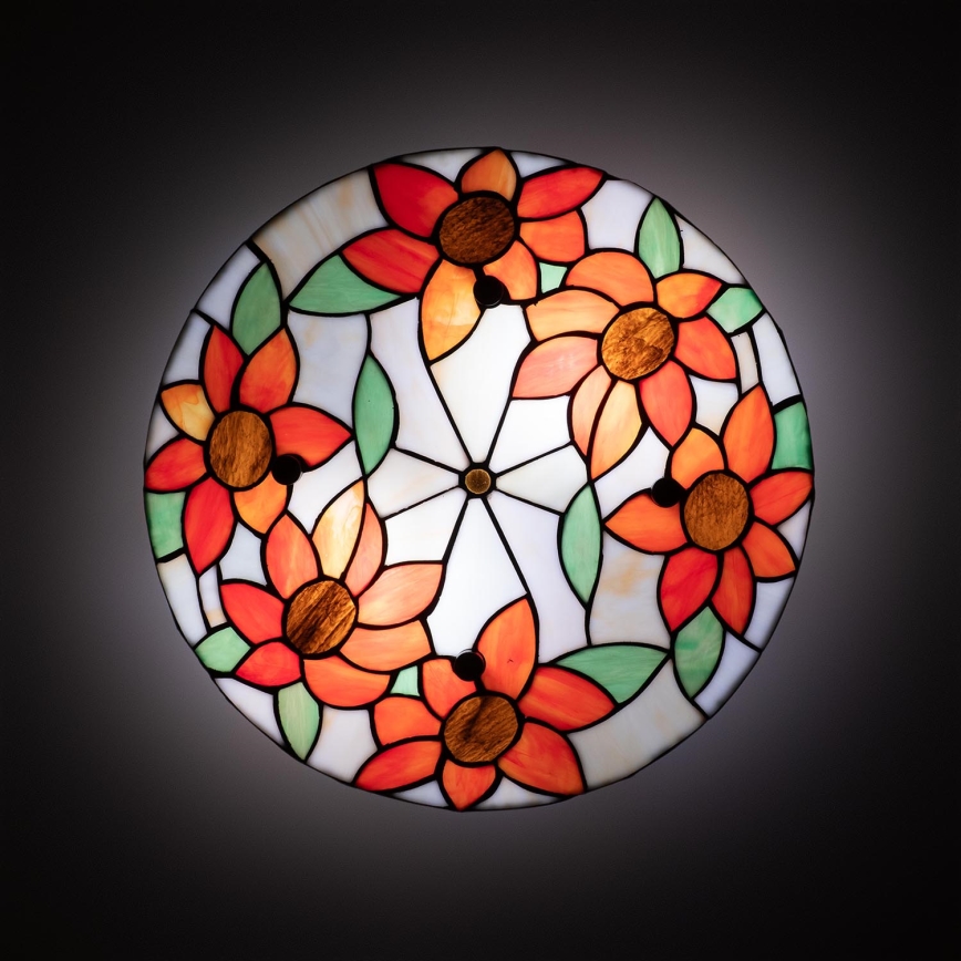 Brilagi - Tiffany вітражний стельовий світильник SUNFLOWER 3xE27/60W/230V діам. 40 см