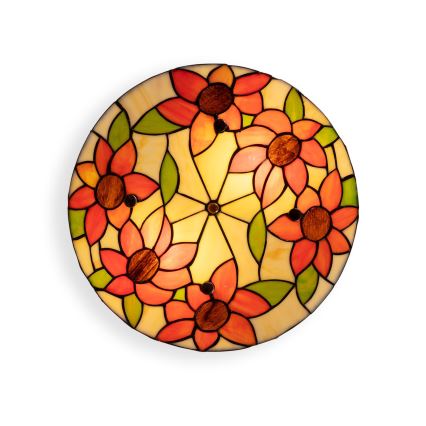 Brilagi - Tiffany вітражний стельовий світильник SUNFLOWER 3xE27/60W/230V діам. 40 см