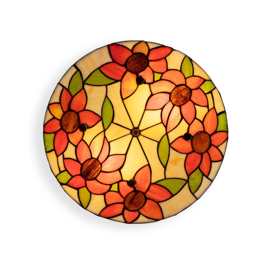 Brilagi - Tiffany вітражний стельовий світильник SUNFLOWER 3xE27/60W/230V діам. 40 см