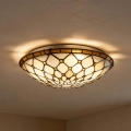 Brilagi - Tiffany вітражний стельовий світильник, колір слонова кістка, 2xE27/60W/230V, діаметр 40 см