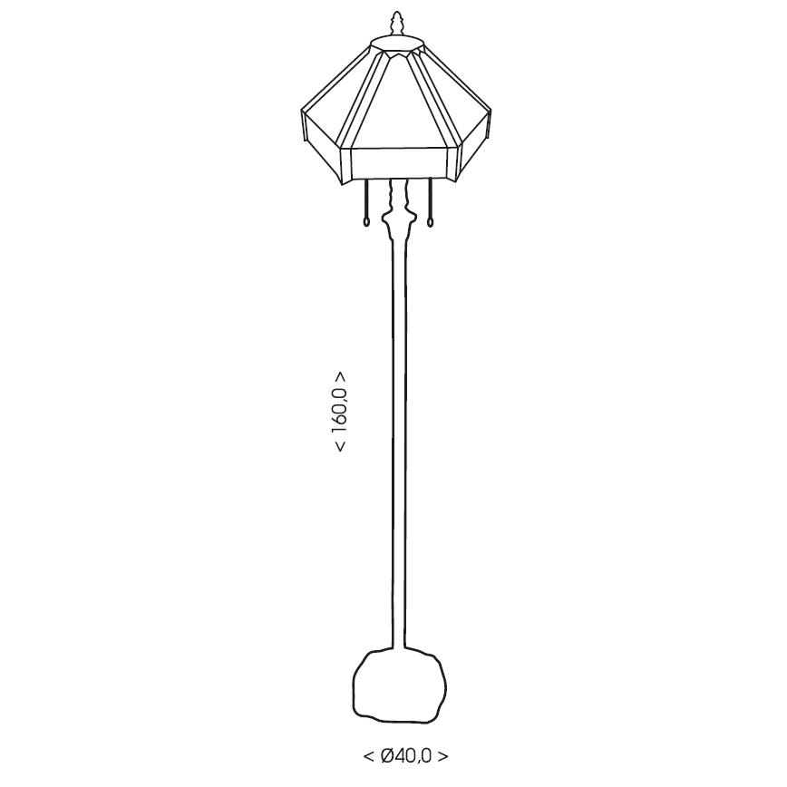 BRILAGI - Tiffany вітражний торшер EMERALD 2xE27/60W/230V