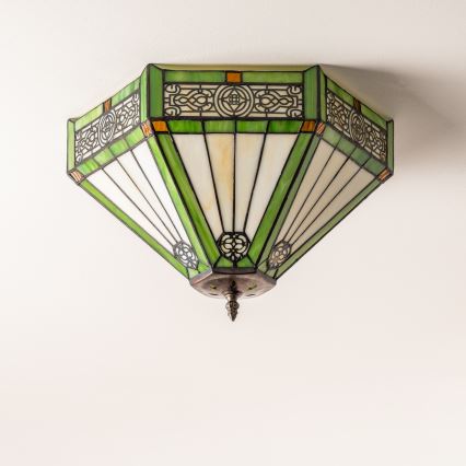 BRILAGI - Tiffany витражный потолочный светильник EMERALD 2xE27/60W/230V Ø 40 см