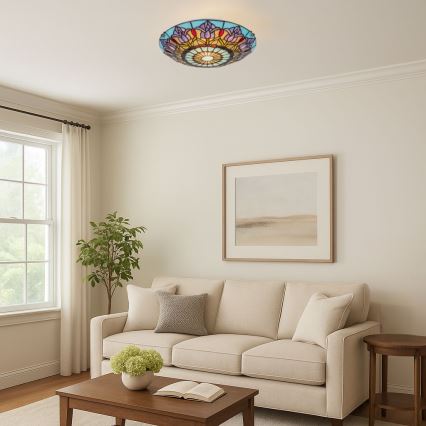 Brilagi - Tiffany витражный потолочный светильник LORAS 2xE27/60W/230V