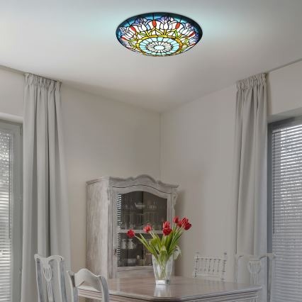 Brilagi - Tiffany витражный потолочный светильник LORAS 2xE27/60W/230V