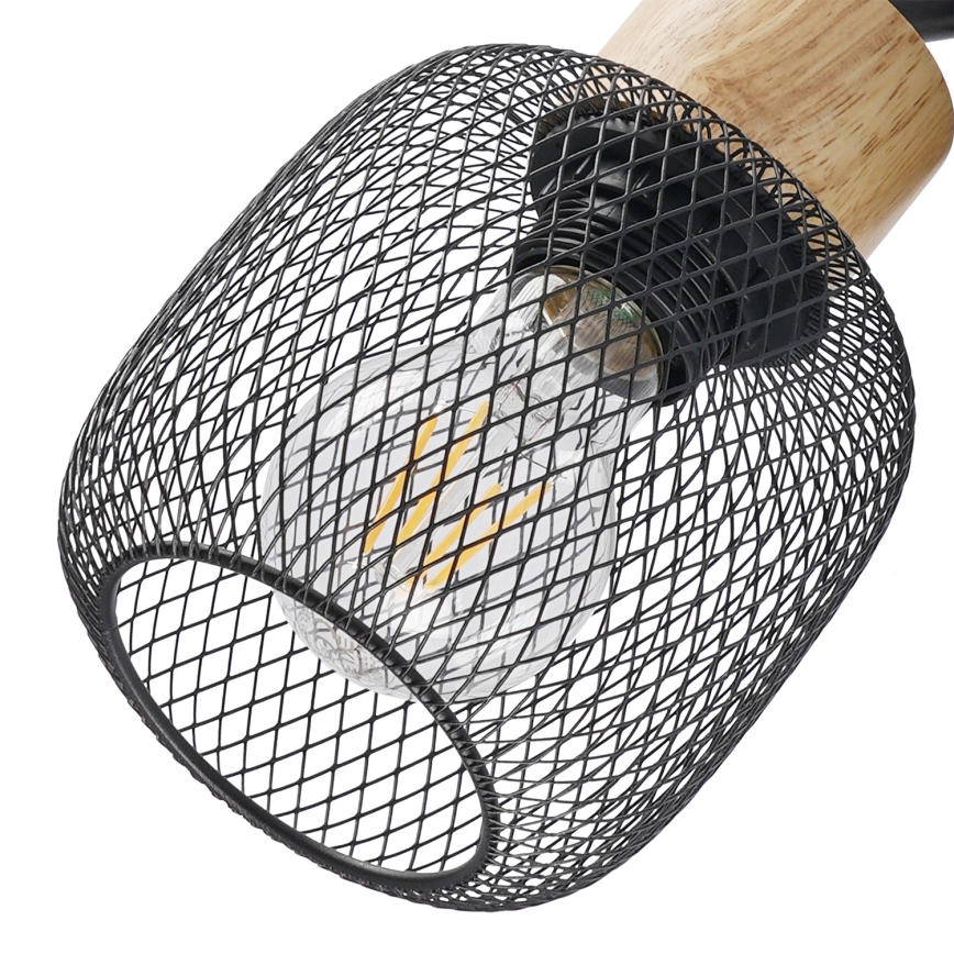 Brilagi - Точечный светильник BASKLITE 4xE27/15W/230V каучуковое дерево/чёрный