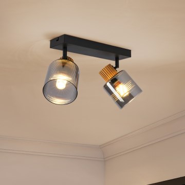 Brilagi - Точечный светильник HYGGE 2xE14/15W/230V черный/дымчатый