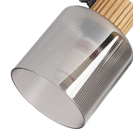 Brilagi - Точечный светильник HYGGE 4xE14/15W/230V каучуковое дерево/дымчатое