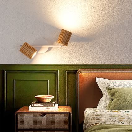 Brilagi - Точечный светильник MODERN WOOD 2xGU10/8W/230V древесина гевеи/белый