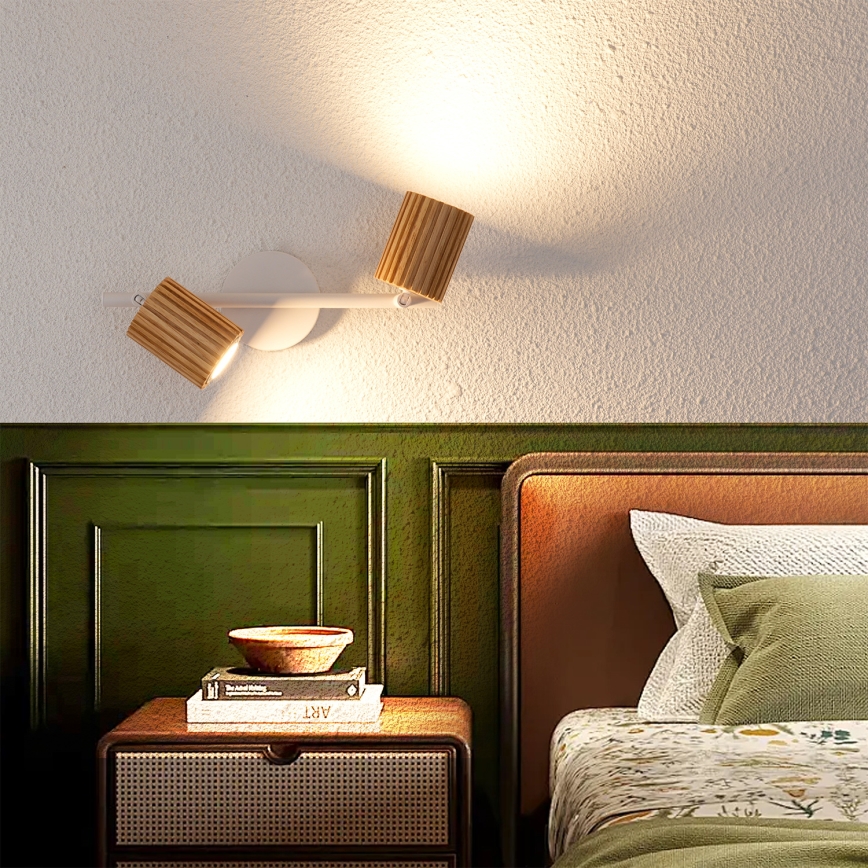 Brilagi - Точечный светильник MODERN WOOD 2xGU10/8W/230V древесина гевеи/белый