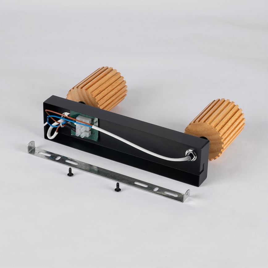 Brilagi - Точечный светильник MODERN WOOD 2xGU10/8W/230V древесина гевеи/чёрный