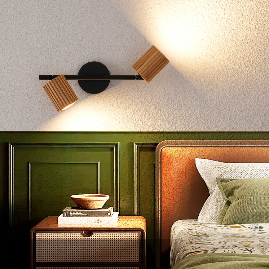 Brilagi - Точечный светильник MODERN WOOD 2xGU10/8W/230V гевея/чёрный