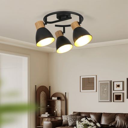 Brilagi - точечный светильник ODENSE 3xE14/10 Вт/230 В каучуковое дерево/чёрный