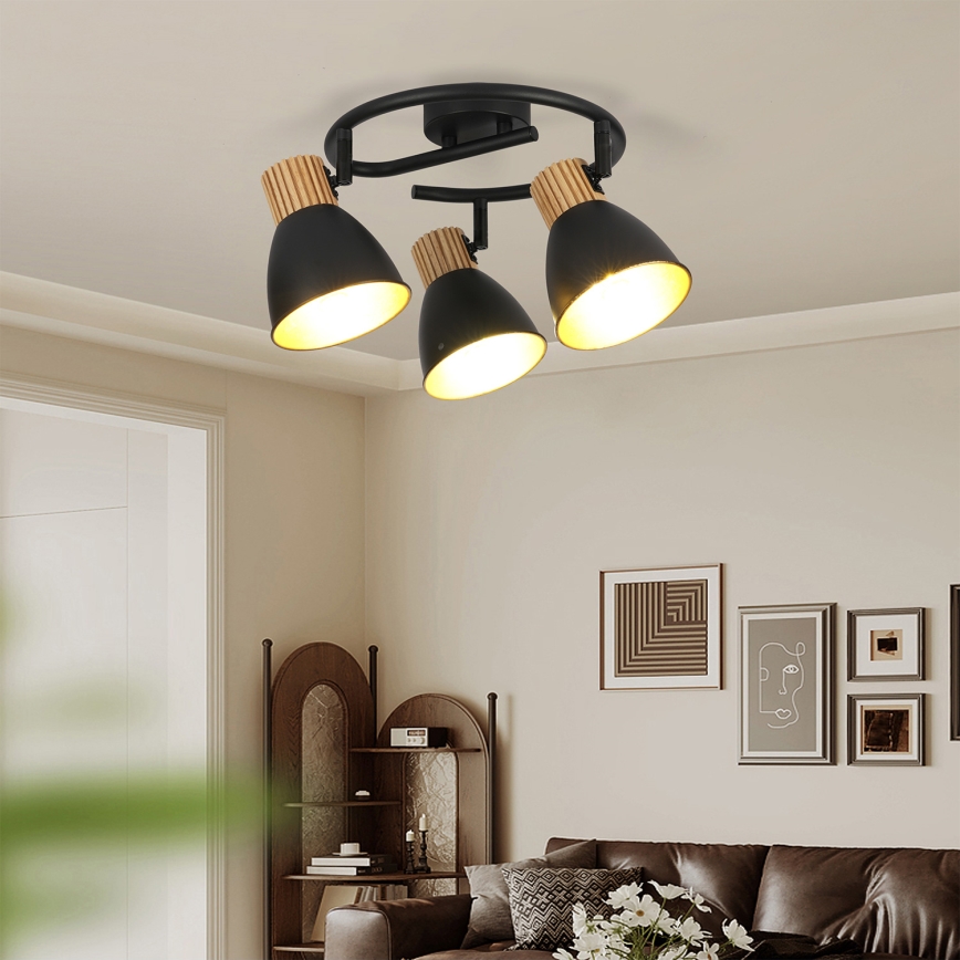 Brilagi - точечный светильник ODENSE 3xE14/10 Вт/230 В каучуковое дерево/чёрный