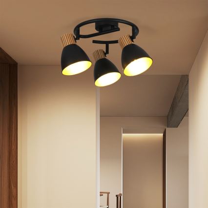 Brilagi - точечный светильник ODENSE 3xE14/10 Вт/230 В каучуковое дерево/чёрный