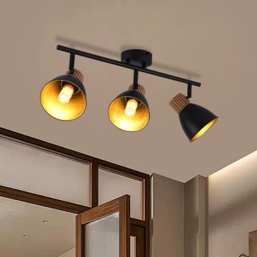 Brilagi - Точечный светильник ODENSE 3xE14/10W/230V каучуковое дерево/чёрный