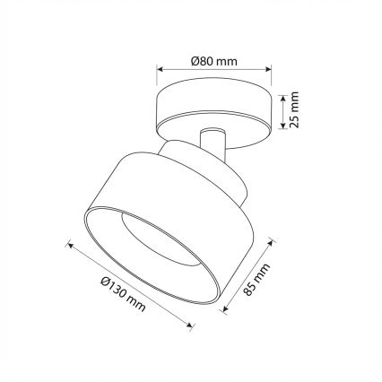 Brilagi - Точечный светильник AURA LUX 1xGX53/30Вт/230В диаметр 13 см чёрный/дымчатый