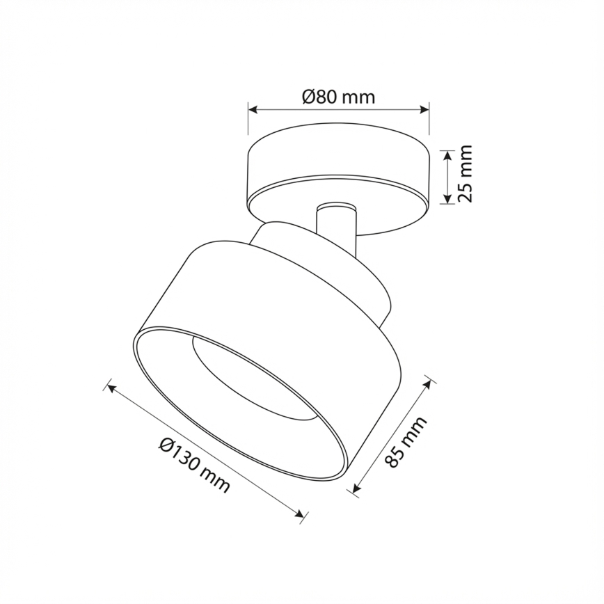 Brilagi - Точечный светильник AURA LUX 1xGX53/30Вт/230В диаметр 13 см чёрный/дымчатый