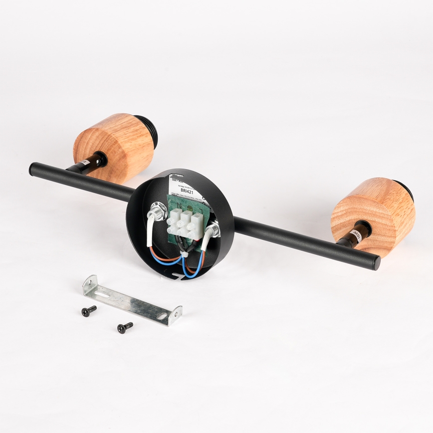 Brilagi - Точечный светильник BASKLITE 2xE27/15W/230V дерево/чёрный