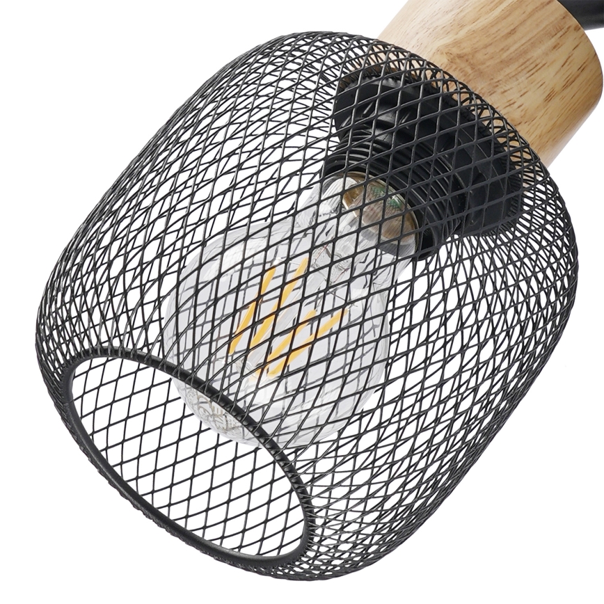 Brilagi - Точечный светильник BASKLITE 3xE27/15W/230V дерево/чёрный