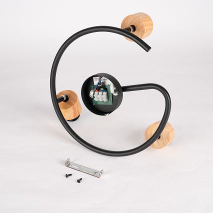 Brilagi - Точечный светильник BASKLITE 3xE27/15W/230V дерево/чёрный