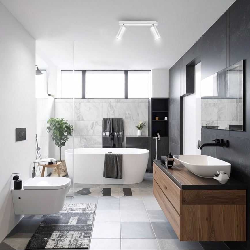 Brilagi - Точечный светильник для ванной комнаты SELE 2xGU10/30W/230V IP44 блестящий хром