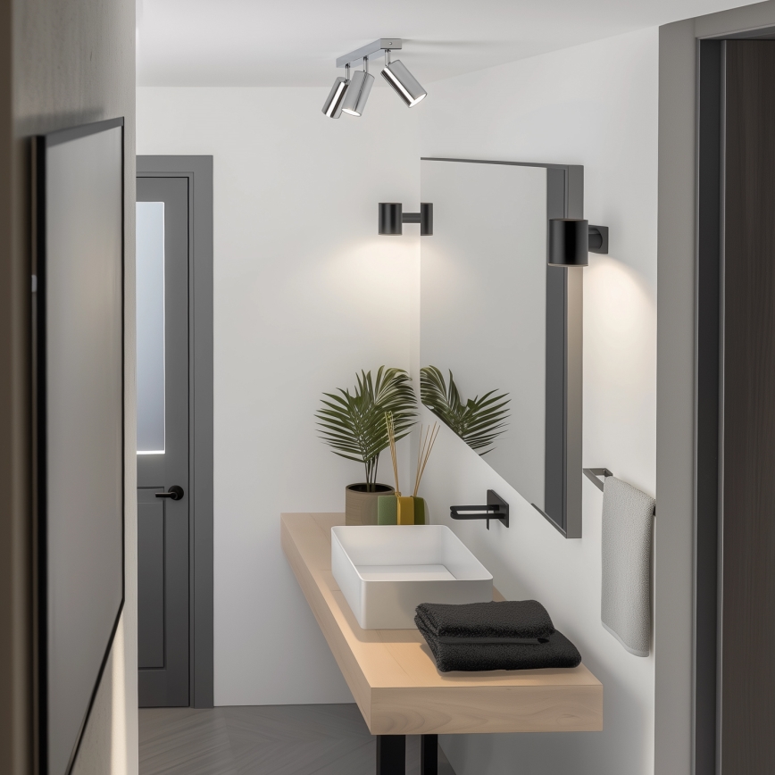 Brilagi - Точечный светильник для ванной комнаты SELE 3xGU10/30W/230V IP44 блестящий хром